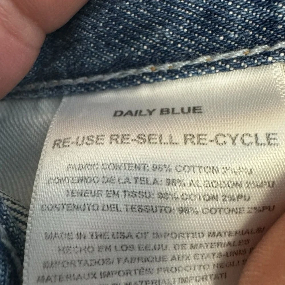 NWT Daily Blue Burn‎ in Typhoon High Rise Straight Leg Jeans Size 27 Made in USA